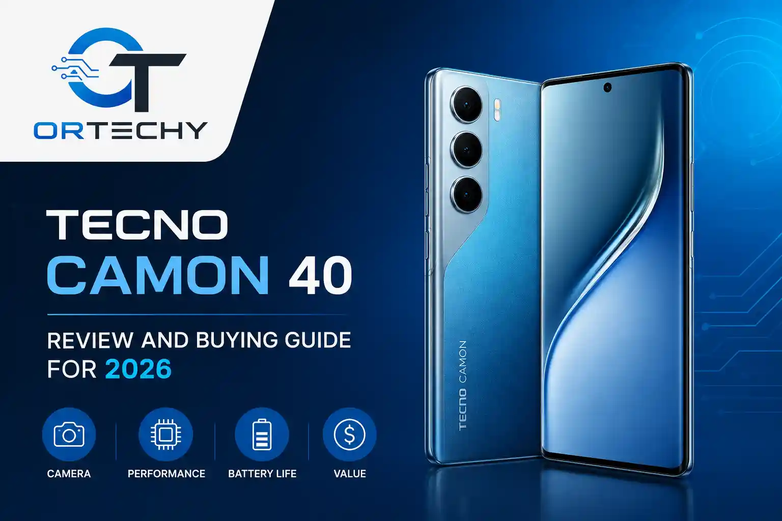 Tecno Camon 40 review featured image showing the phone's curved back design