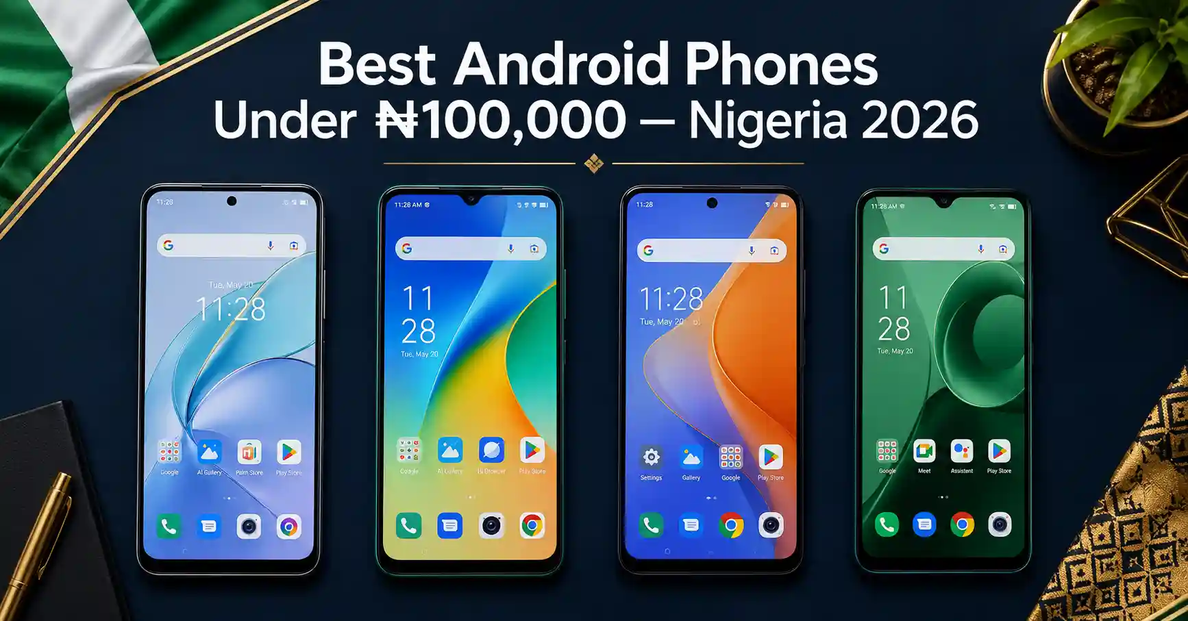 The best Android phones under ₦100,000 available from authorised Nigerian retailers in 2026, compared side by side.