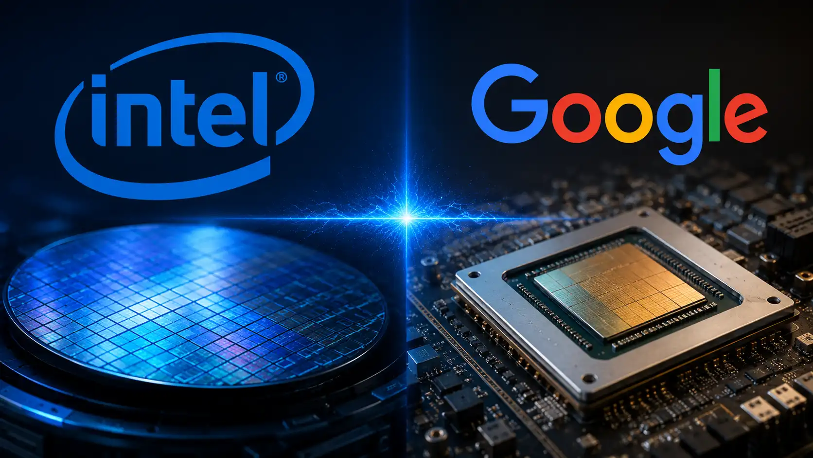 Intel Google 3 million chips AI order showing Intel logo and Google TPU chip connected by partnership line representing the breakthrough Intel Foundry manufacturing deal confirmed June 8 2026