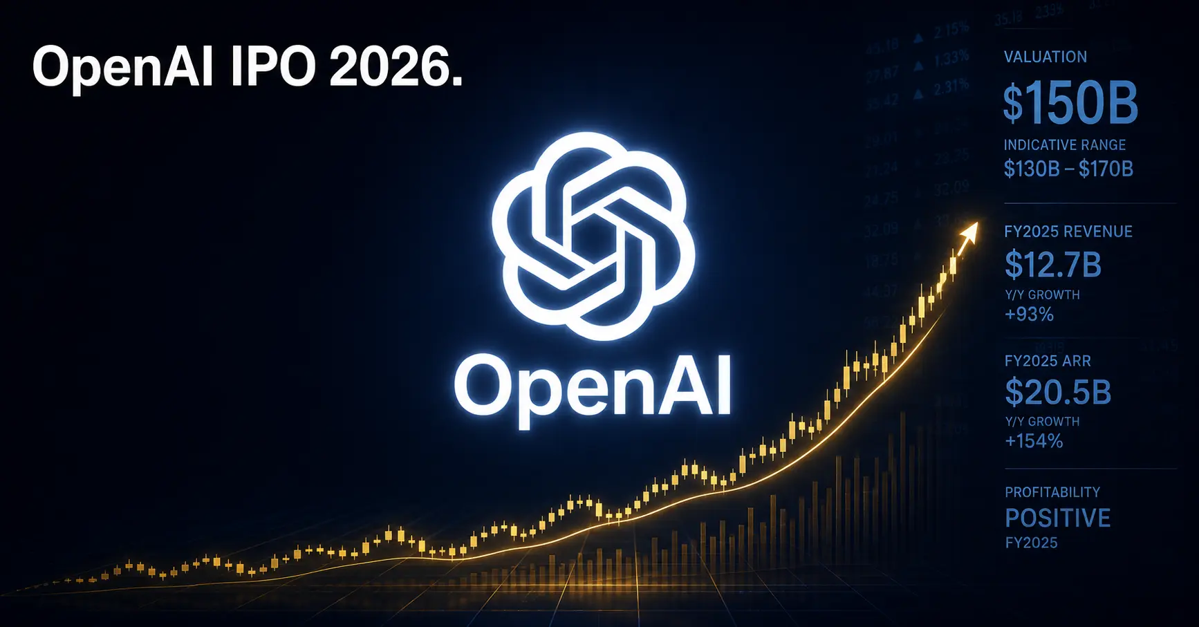 OpenAI IPO 2026 filing visual showing valuation targets and revenue growth toward a $1 trillion public listing