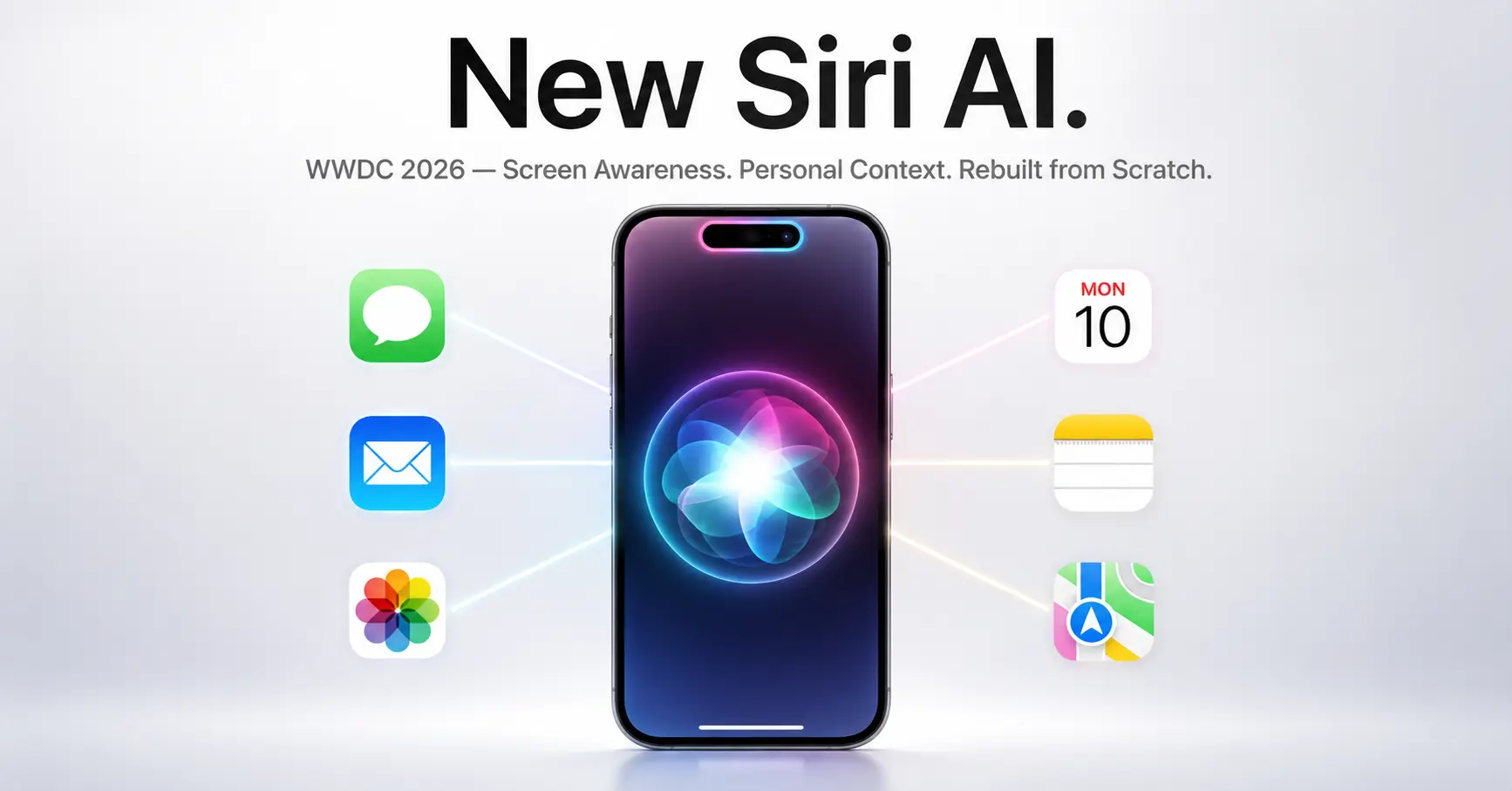 New Siri AI unveiled at WWDC 2026 with on-screen awareness, personal context, and Google Gemini-powered rebuild
